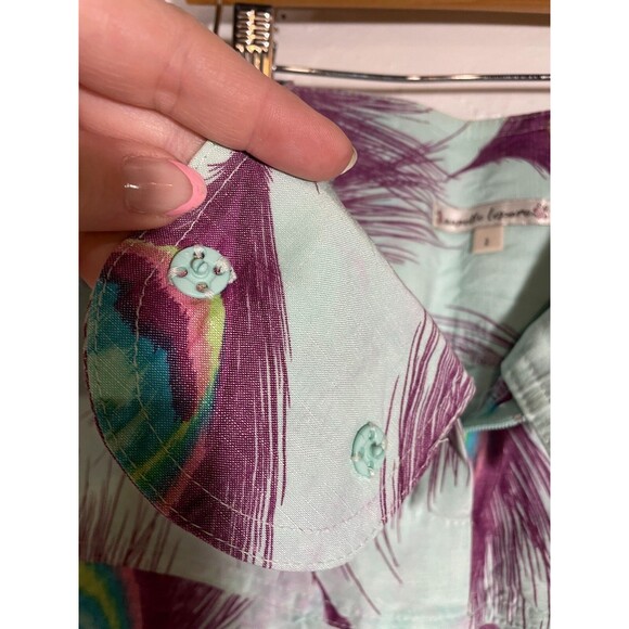 Vintage Nanette Lepore Ultra Mini Low Rise Skirt Peacock Feathers Boho 00s Y2K - Picture 7 of 14